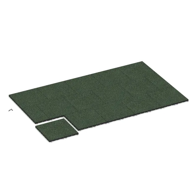 Typische Verlegung oder Einbausituation für den Artikel 5330 von WARCO - Fallschutzplatte, Farbton Englischer Rasen in der Abmessung 500 x 500 x 30 mm.