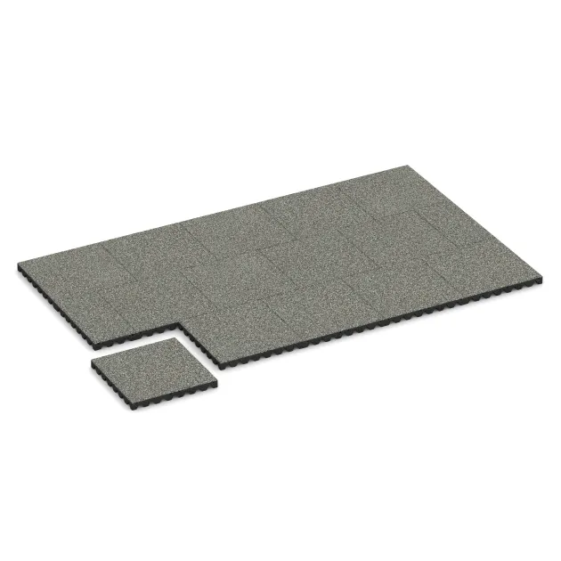 Typische Verlegung oder Einbausituation für den Artikel 5356 von WARCO - Fallschutzplatte, Farbton Grauer Granit in der Abmessung 500 x 500 x 50 mm.