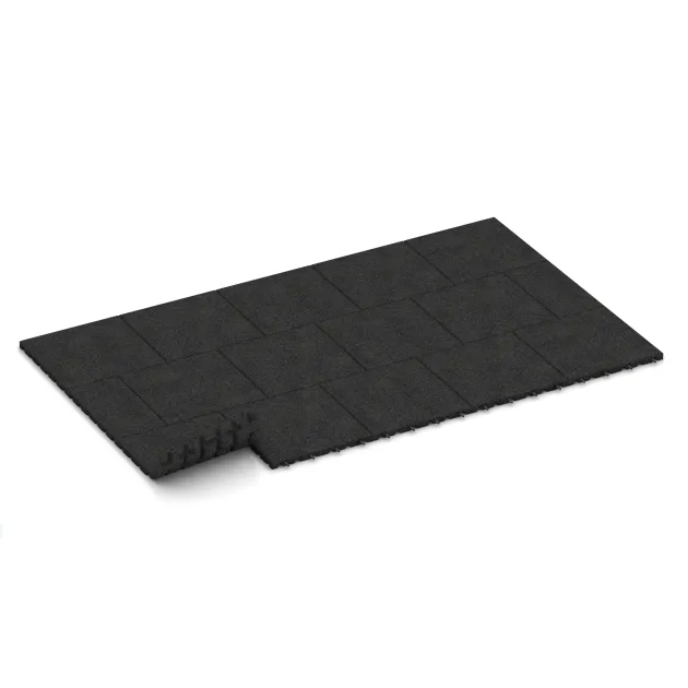 Typische Verlegung oder Einbausituation für den Artikel 0514 von WARCO - Terrassenfliese 3 cm, Farbton Anthrazit in der Abmessung 400 x 400 x 30 mm.