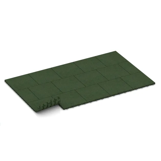 Typische Verlegung oder Einbausituation für den Artikel 0516 von WARCO - Terrassenfliese 3 cm, Farbton Grasgrün in der Abmessung 400 x 400 x 30 mm.