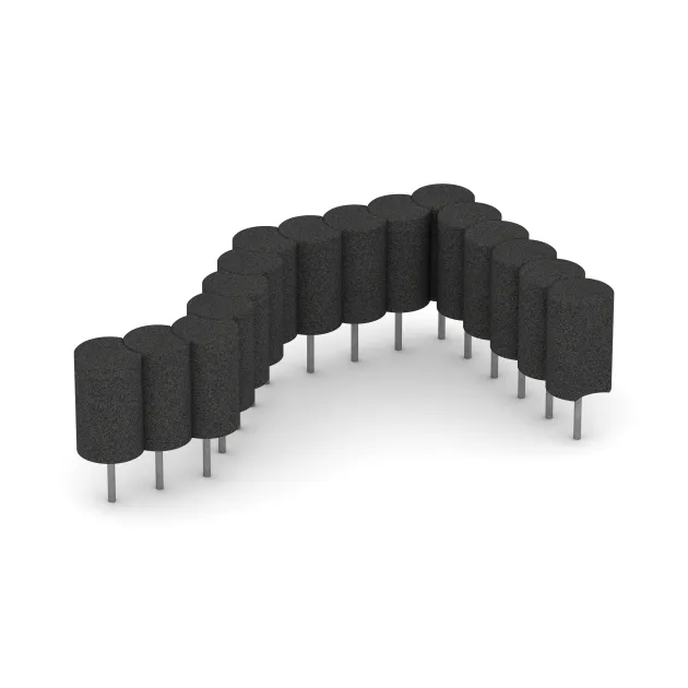 Typische Verlegung oder Einbausituation für den Artikel 2554 von WARCO - Gummi-Palisade, Farbton Anthrazit in der Abmessung ø250 x 400 mm.