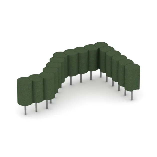 Typische Verlegung oder Einbausituation für den Artikel 2552 von WARCO - Gummi-Palisade, Farbton Grasgrün in der Abmessung ø250 x 400 mm.