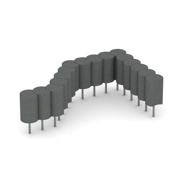 Typische Verlegung oder Einbausituation für den Artikel 2553 von WARCO - Gummi-Palisade, Farbton Schiefergrau in der Abmessung ø250 x 400 mm.
