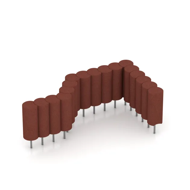 Typische Verlegung oder Einbausituation für den Artikel 2555 von WARCO - Gummi-Palisade, Farbton Ziegelrot in der Abmessung ø250 x 600 mm.