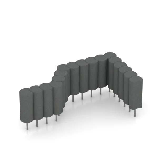Typische Verlegung oder Einbausituation für den Artikel 2559 von WARCO - Gummi-Palisade, Farbton Schiefergrau in der Abmessung ø250 x 600 mm.