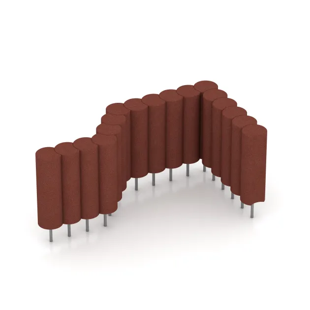 Typische Verlegung oder Einbausituation für den Artikel 2561 von WARCO - Gummi-Palisade, Farbton Ziegelrot in der Abmessung ø250 x 800 mm.