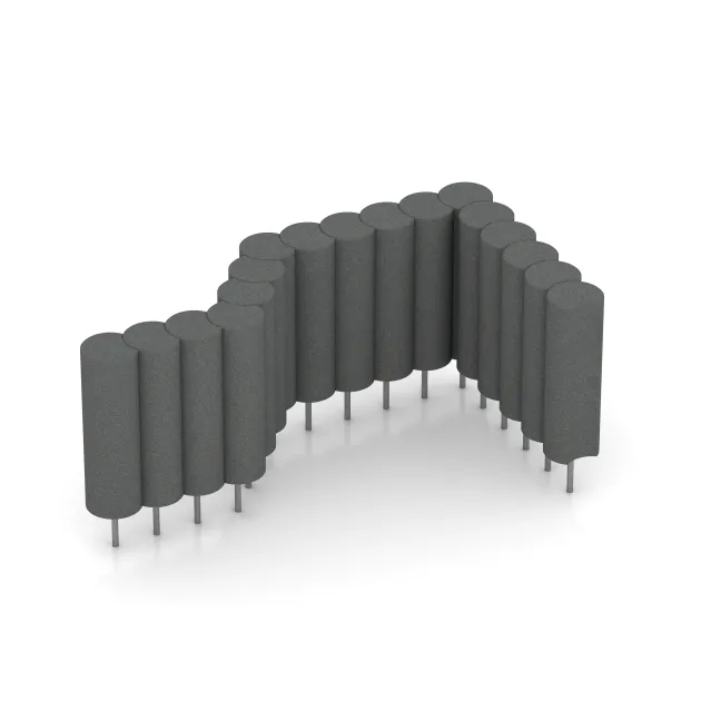 Typische Verlegung oder Einbausituation für den Artikel 2565 von WARCO - Gummi-Palisade, Farbton Schiefergrau in der Abmessung ø250 x 800 mm.