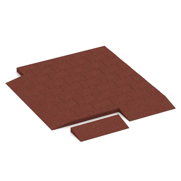 Typische Verlegung oder Einbausituation für den Artikel 2237 von WARCO - Übergangsrampe 50 × 4,3 cm, Farbton Ziegelrot in der Abmessung 500 x 200 mm | 8 < 43 mm.