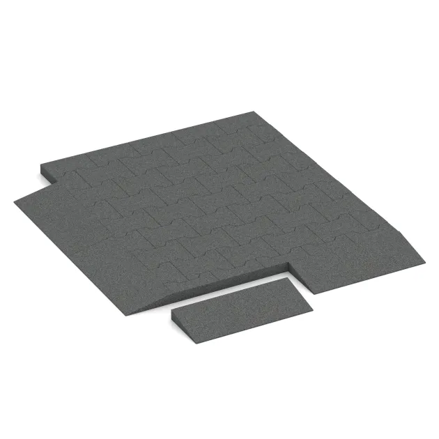 Typische Verlegung oder Einbausituation für den Artikel 2241 von WARCO - Übergangsrampe 50 × 4,3 cm, Farbton Schiefergrau in der Abmessung 500 x 200 mm | 8 < 43 mm.