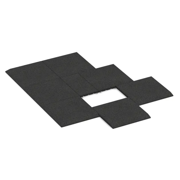 Typische Verlegung oder Einbausituation für den Artikel 0425 von WARCO - Rand-Platte (eine Seite abgeschrägt), Farbton Anthrazit in der Abmessung 500 x 500 x 30 mm.