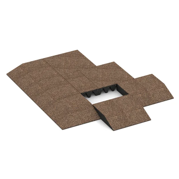 Typische Verlegung oder Einbausituation für den Artikel 3820 von WARCO - Rand-Platte (eine Seite abgeschrägt), Farbton Bast & Borke in der Abmessung 500 x 500 x 100 mm.