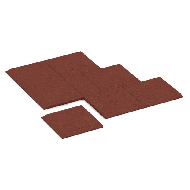Typische Verlegung oder Einbausituation für den Artikel 0462 von WARCO - Eck-Platte (zwei Seiten abgeschrägt), Farbton Ziegelrot in der Abmessung 500 x 500 x 30 mm.
