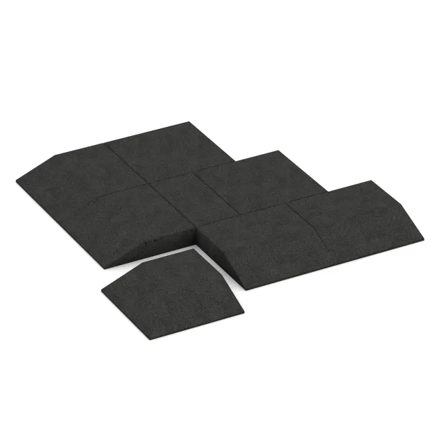 Typische Verlegung oder Einbausituation für den Artikel 0503 von WARCO - Eck-Platte (zwei Seiten abgeschrägt), Farbton Anthrazit in der Abmessung 500 x 500 x 100 mm.