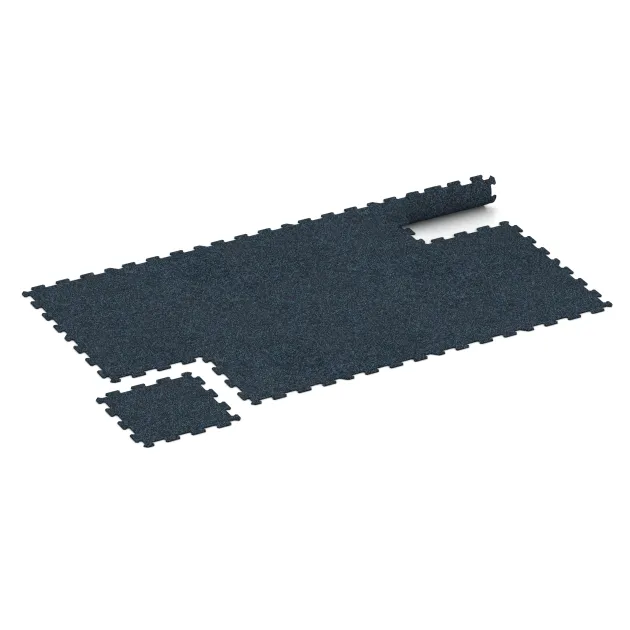 Typische Verlegung oder Einbausituation für den Artikel 0917 von WARCO - Fitnessboden Kompakt, Farbton Leicht Blau Gesprenkelt in der Abmessung 485 x 485 x 8 mm | 0,235 m².