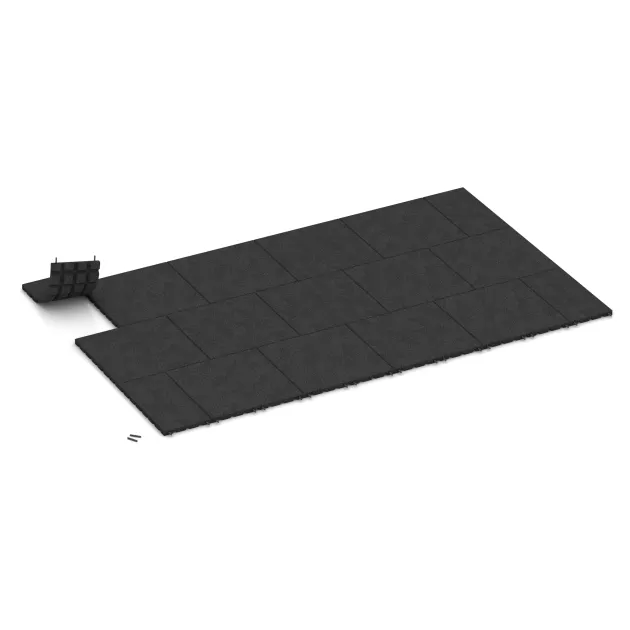Typische Verlegung oder Einbausituation für den Artikel 0383 von WARCO - halbe Platte, Farbton Anthrazit in der Abmessung 500 x 250 x 30 mm.
