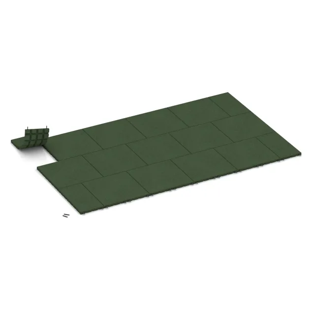 Typische Verlegung oder Einbausituation für den Artikel 0381 von WARCO - halbe Platte, Farbton Grasgrün in der Abmessung 500 x 250 x 30 mm.