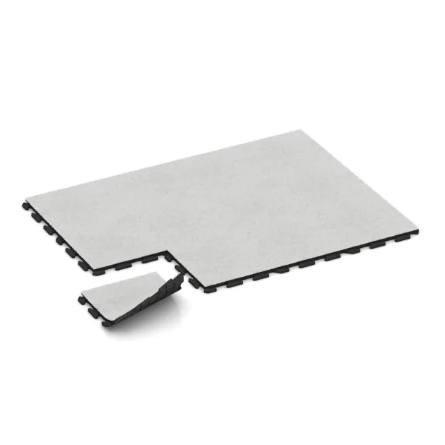 Typische Verlegung oder Einbausituation für den Artikel 1243 von WARCO - Fitnessboden Kunstrasen-Platte, Farbton Weißes Kunstgras in der Abmessung 500 x 500 x 30 mm.