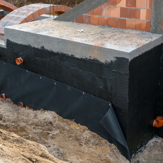 Typische Verlegung oder Einbausituation für den Artikel 0025 von WARCO - ALLESDICHT – Flüssigabdichtung, Farbton Rotbraun in der Abmessung 25 kg | 7,6 m².