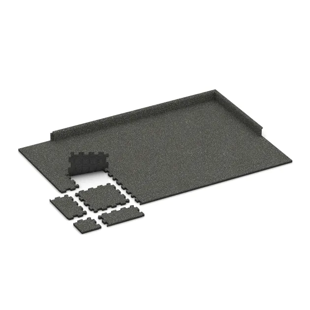 Typische Verlegung oder Einbausituation für den Artikel 3724 von WARCO - Fitnessmatte Premium 2 cm, Farbton Dunkelgrauer Granit in der Abmessung 306 x 306 x 20 mm.