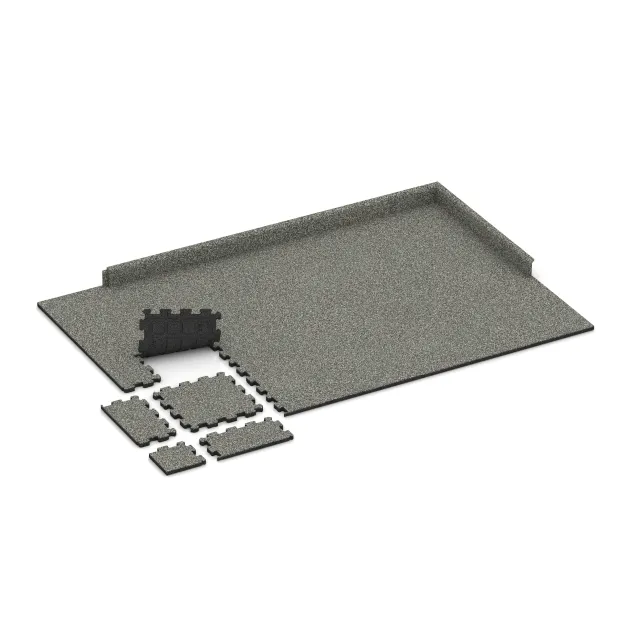 Typische Verlegung oder Einbausituation für den Artikel 3721 von WARCO - Fitnessmatte Premium 2 cm, Farbton Grauer Granit in der Abmessung 306 x 306 x 20 mm.