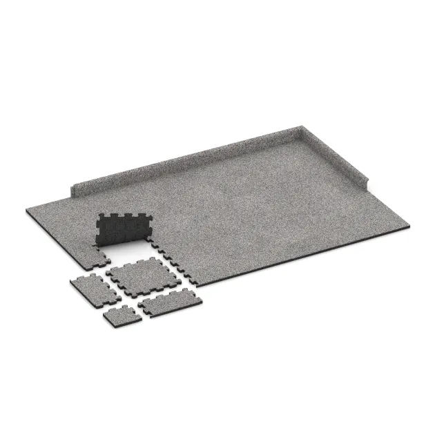 Typische Verlegung oder Einbausituation für den Artikel 3720 von WARCO - Fitnessmatte Premium 2 cm, Farbton Heller Granit in der Abmessung 306 x 306 x 20 mm.
