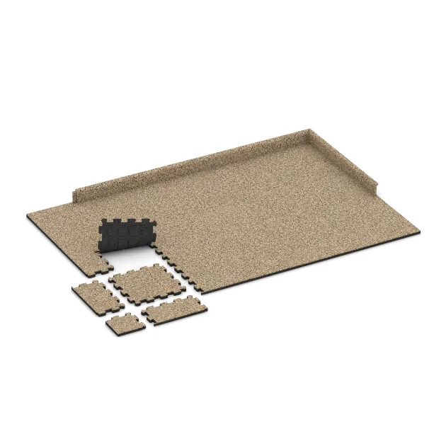 Typische Verlegung oder Einbausituation für den Artikel 3713 von WARCO - Fitnessmatte Premium 2 cm, Farbton Travertin in der Abmessung 306 x 306 x 20 mm.