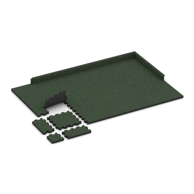 Typische Verlegung oder Einbausituation für den Artikel 4418 von WARCO - Sportboden – fugenlos, Farbton Englischer Rasen in der Abmessung 30,6 x 30,6 x 3 cm | 0,094 m².