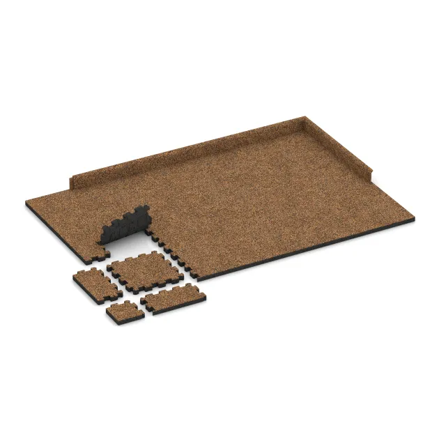 Typische Verlegung oder Einbausituation für den Artikel 4274 von WARCO - Sportboden – fugenlos, Farbton Terra Cotta in der Abmessung 306 x 306 x 30 mm.