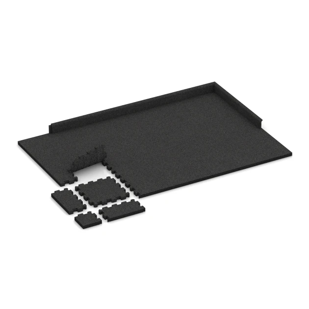 Typische Verlegung oder Einbausituation für den Artikel 4282 von WARCO - Sportboden – fugenlos, Farbton Anthrazit in der Abmessung 30,6 x 30,6 x 3 cm | 0,094 m².