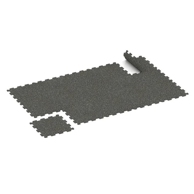 Typische Verlegung oder Einbausituation für den Artikel 0882 von WARCO - Fitnessboden Kompakt, Farbton Dunkelgrauer Granit in der Abmessung 485 x 485 x 8 mm | 0,235 m².