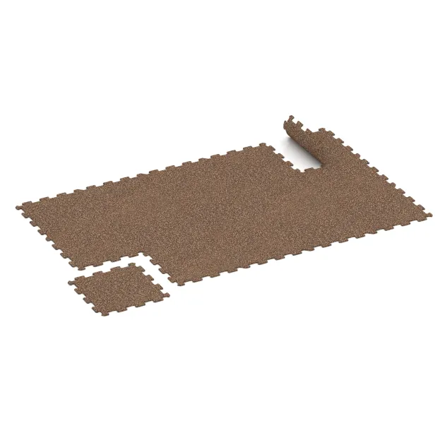 Typische Verlegung oder Einbausituation für den Artikel 0887 von WARCO - Fitnessboden Kompakt, Farbton Bast & Borke in der Abmessung 485 x 485 x 8 mm | 0,235 m².