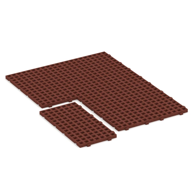 Typische Verlegung oder Einbausituation für den Artikel 5275 von WARCO - Fallschutz-Rasengittermatte, Farbton Ziegelrot in der Abmessung 1000 x 500 x 45 mm.