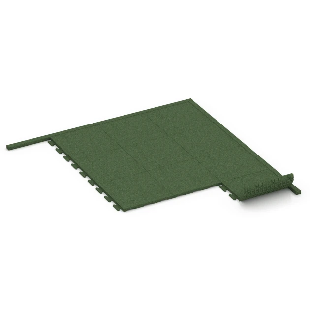 Typische Verlegung oder Einbausituation für den Artikel 3786 von WARCO - Gummi-Tiefbord, Farbton Grasgrün in der Abmessung 100 x 5 x 25 cm.