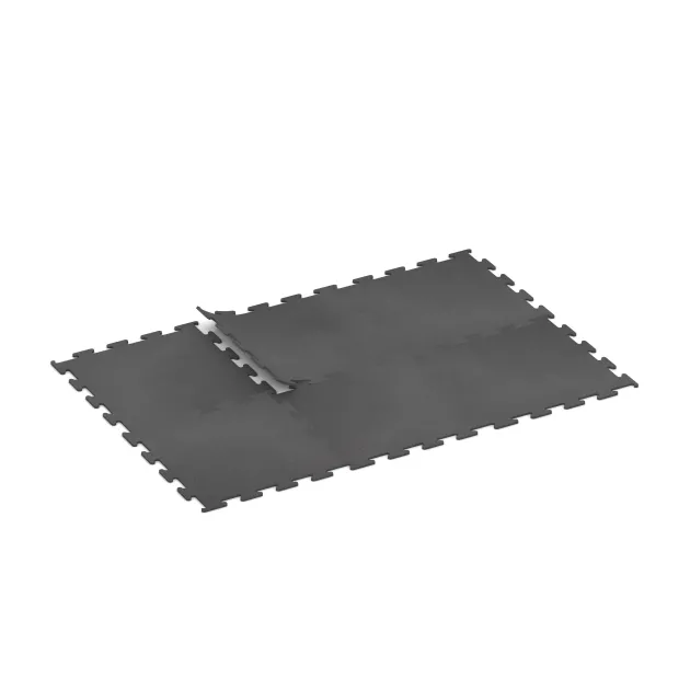 Typische Verlegung oder Einbausituation für den Artikel 3747 von WARCO - Fitness Performance Elite Trainingsboden, Farbton Anthrazit in der Abmessung 1000 x 1000 x 15 mm.