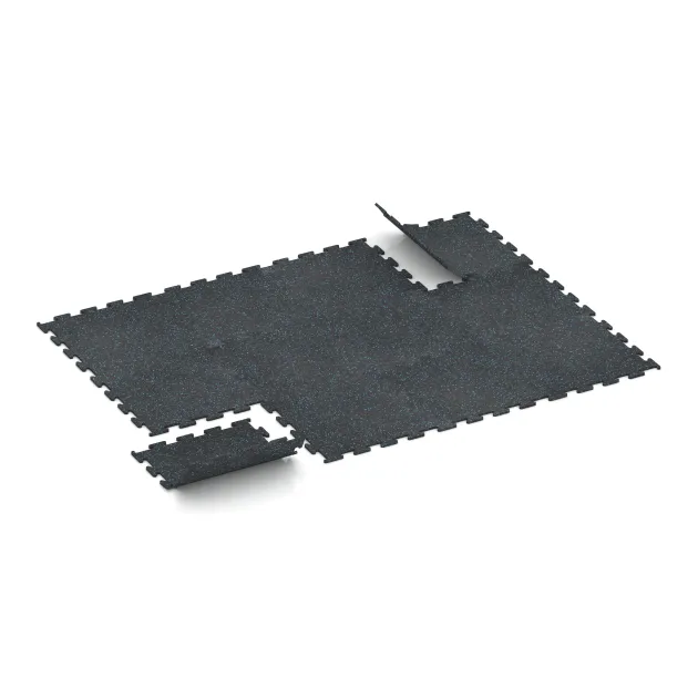 Typische Verlegung oder Einbausituation für den Artikel 3766 von WARCO - Fitness Performance Elite Trainingsboden, Farbton Leicht Blau Gesprenkelt in der Abmessung 500 x 500 x 10 mm.