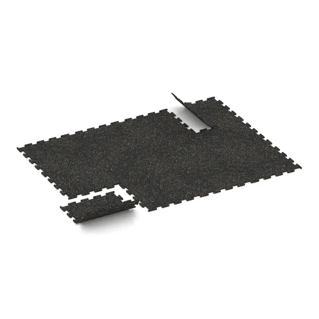 Typische Verlegung oder Einbausituation für den Artikel 3764 von WARCO - Fitness Performance Elite Trainingsboden, Farbton Leicht Gelb Gesprenkelt in der Abmessung 500 x 500 x 10 mm.
