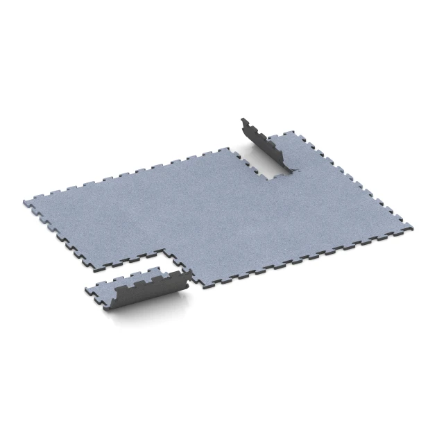 Typische Verlegung oder Einbausituation für den Artikel 6156 von WARCO - Fitness Performance Elite Trainingsboden, Farbton Nebelgrau in der Abmessung 50 x 50 x 2 cm | 0,25 m².