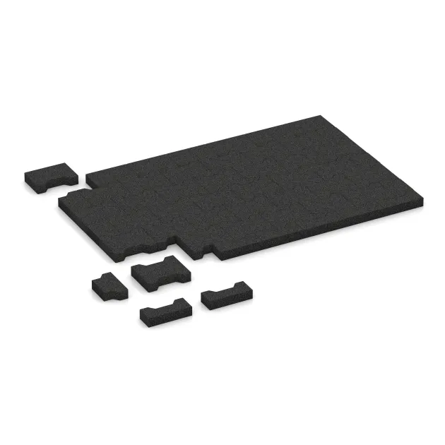 Typische Verlegung oder Einbausituation für den Artikel 0036 von WARCO - Gummi-Verbundpflaster, Farbton Anthrazit in der Abmessung 200 x 165 x 43 mm | 0,0278 m².