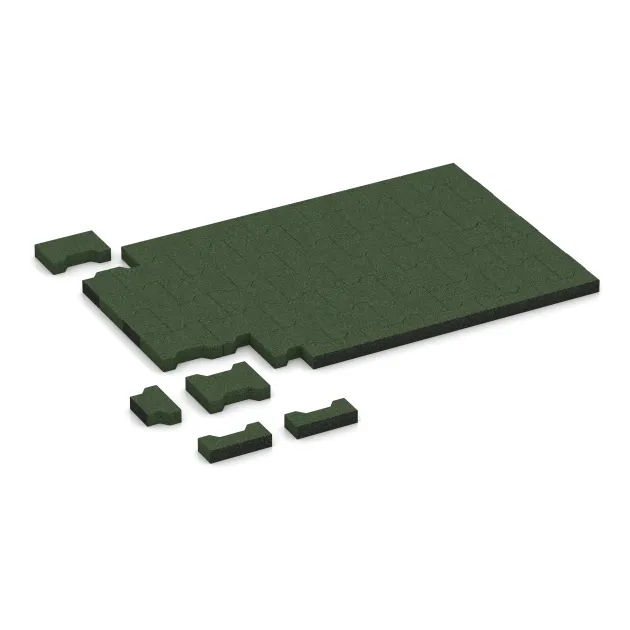 Typische Verlegung oder Einbausituation für den Artikel 3655 von WARCO - Gummi-Verbundpflaster, Farbton Grasgrün in der Abmessung 200 x 165 x 43 mm | 0,0278 m².