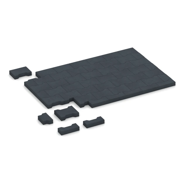 Typische Verlegung oder Einbausituation für den Artikel 6378 von WARCO - Pflasterstein, Farbton Schiefergrau in der Abmessung 20 × 16,5 × 4,3 cm | 0,0278 m².