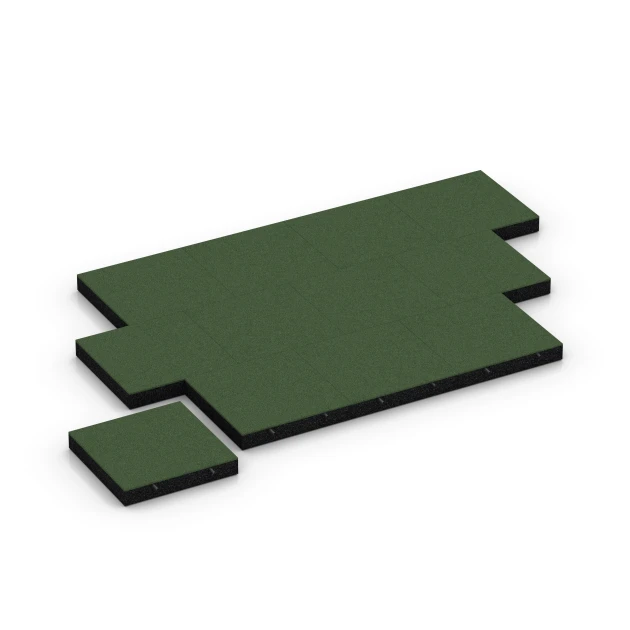 Typische Verlegung oder Einbausituation für den Artikel 6207 von WARCO - Fallschutzplatten, Farbton Grasgrün in der Abmessung 50 x 50 x 8 cm.