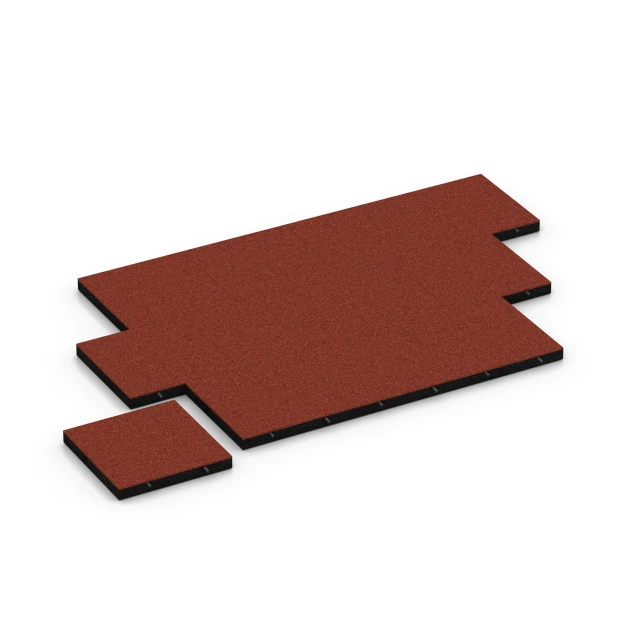 Typische Verlegung oder Einbausituation für den Artikel 6266 von WARCO - Fallschutzplatte – 180 cm, Farbton Ziegelrot in der Abmessung 50 x 50 x 6 cm.