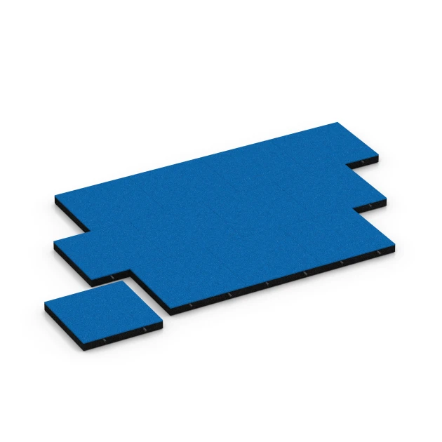 Typische Verlegung oder Einbausituation für den Artikel 6268 von WARCO - Fallschutzplatte – 180 cm, Farbton Himmelblau in der Abmessung 50 x 50 x 6 cm.