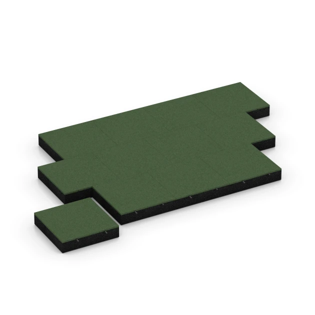 Typische Verlegung oder Einbausituation für den Artikel 6211 von WARCO - Fallschutzplatten, Farbton Grasgrün in der Abmessung 50 x 50 x 11 cm.