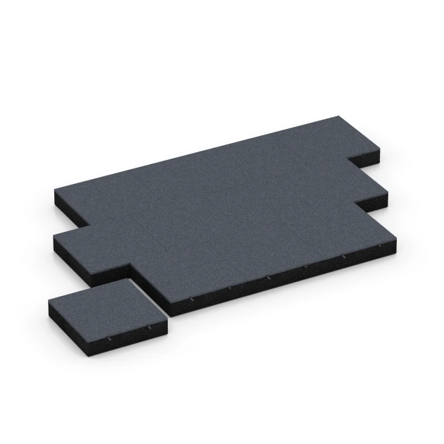 Typische Verlegung oder Einbausituation für den Artikel 6230 von WARCO - Fallschutzplatten, Farbton Schiefergrau in der Abmessung 50 x 50 x 11 cm.