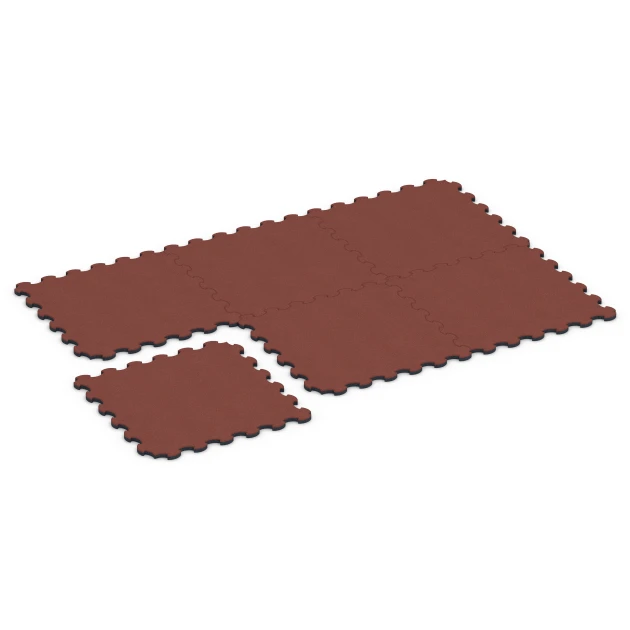 Typische Verlegung oder Einbausituation für den Artikel 6392 von WARCO - Stallmatte Puzzle, Farbton Ziegelrot in der Abmessung 102,5 x 102,5 x 3 cm | 1,05 m².