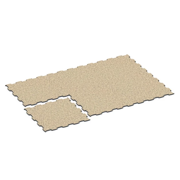 Typische Verlegung oder Einbausituation für den Artikel 6928 von WARCO - Messeboden Klickfliese, Farbton Travertin in der Abmessung 97,1 x 97,1 × 1,8 cm.