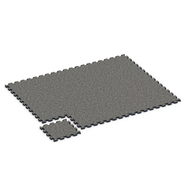 Typische Verlegung oder Einbausituation für den Artikel 6877 von WARCO - Fitness Max Floor System, Farbton Dunkelgrauer Granit in der Abmessung 44,6 x 44,6 × 2,8 cm.