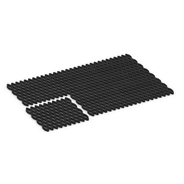Typische Verlegung oder Einbausituation für den Artikel 7009 von WARCO - Fallschutz-Rasengittermatte, Farbton Anthrazit in der Abmessung 100 x 100 x 4 cm.