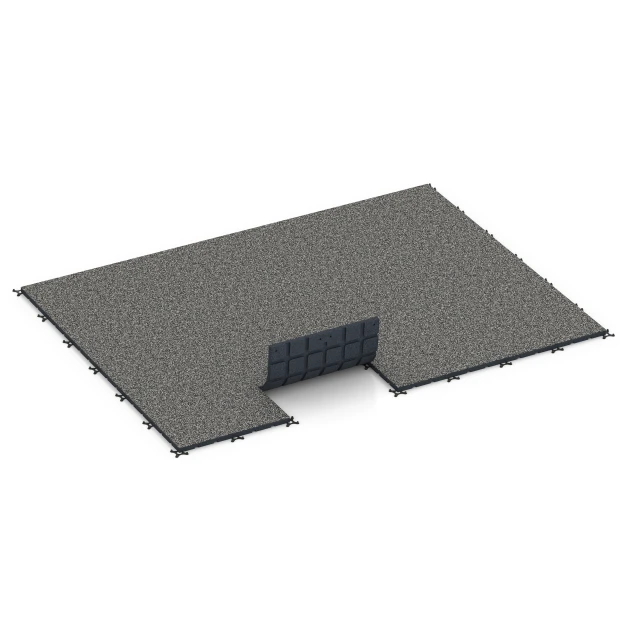 Typische Verlegung oder Einbausituation für den Artikel 7132 von WARCO - Outdoor-Fitnessboden, Farbton Dunkelgrauer Granit in der Abmessung 60 x 60 x 3 cm | 0,36 m².